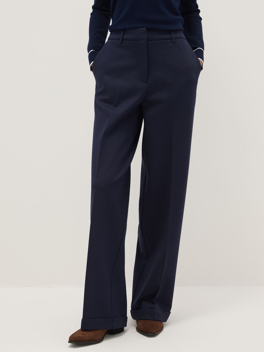 Blue Slim Fit Chino Trousers_1