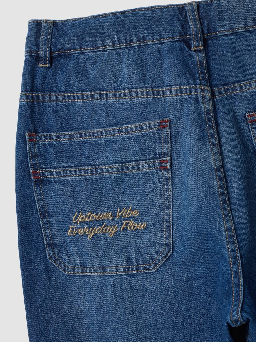 Jeans blu baggy fit in puro cotone_2