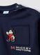 Blue pure cotton crew-neck sweatshirt with Mickey print, oversized fit for boys_2