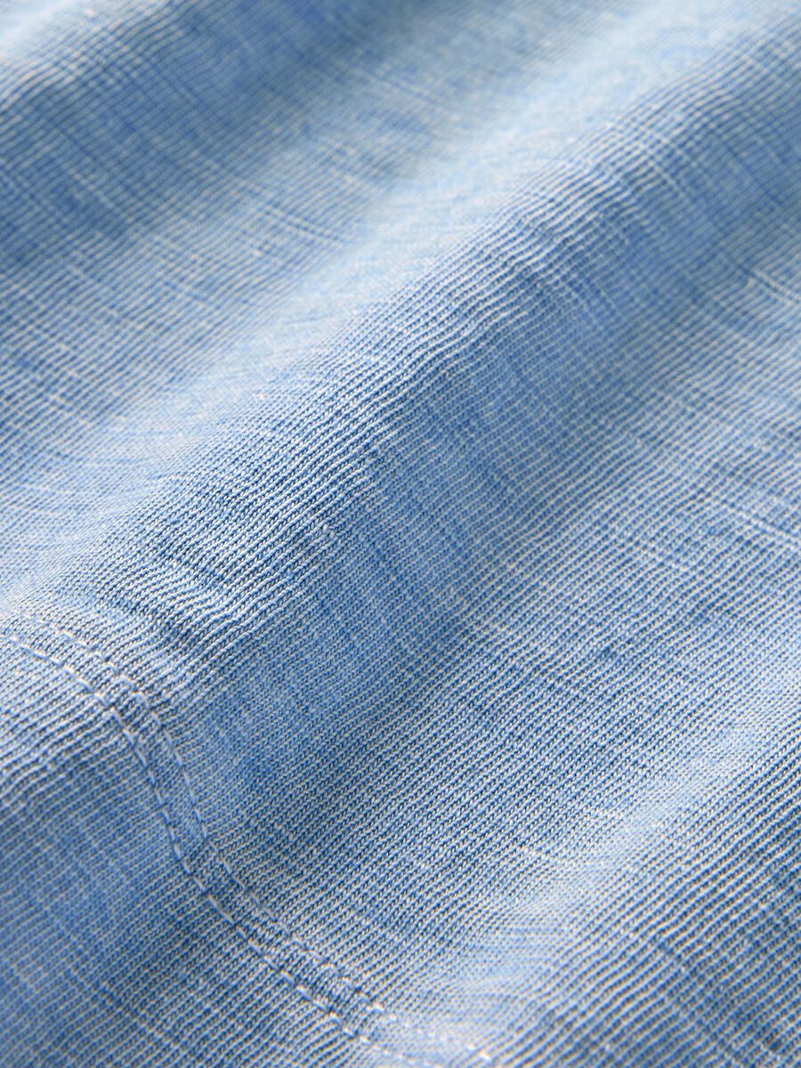 T-shirt cropped azzurra in cotone_4