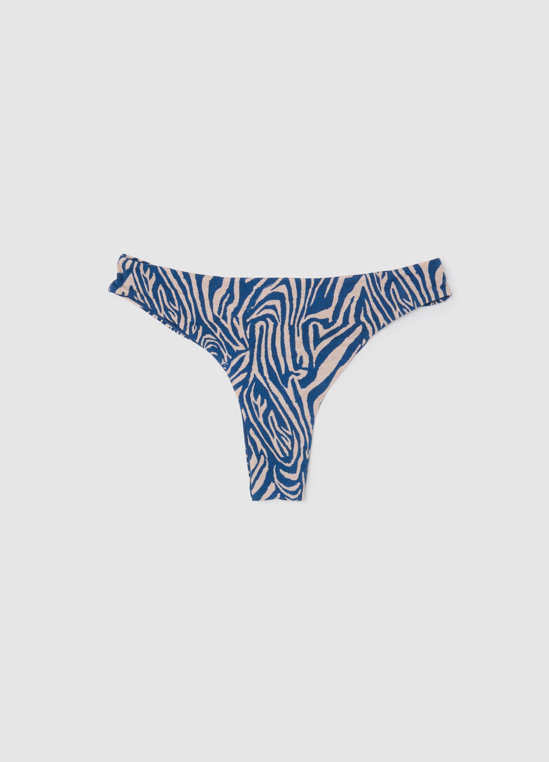 Brasiliano bikini da donna in tessuto elasticizzato con fantasia animalier