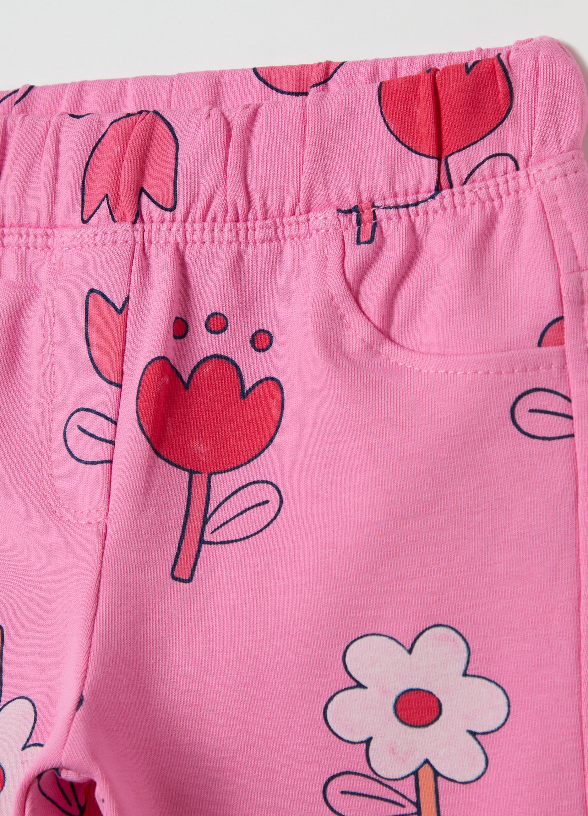 Treggings in stretch cotton with print