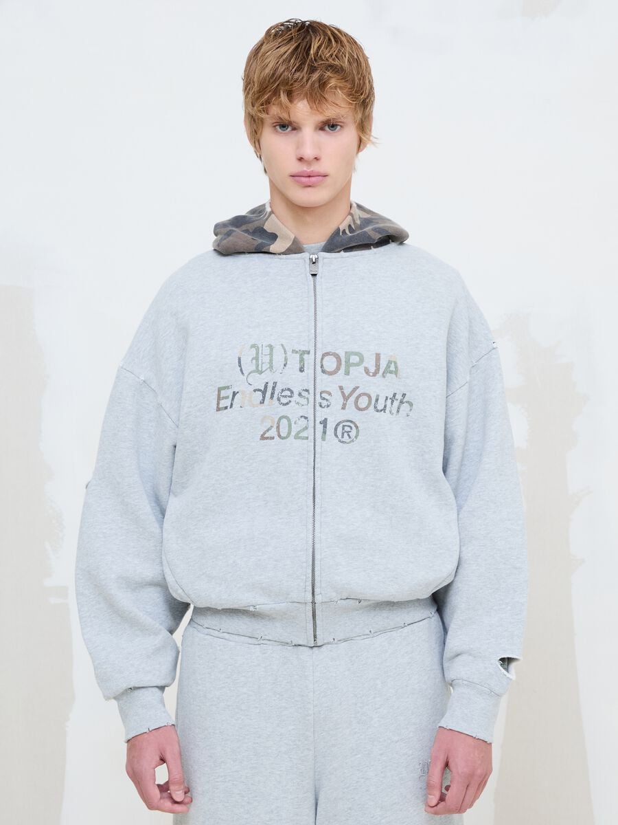 Full-zip Hoodie Sunfaded Grey & Camo_3