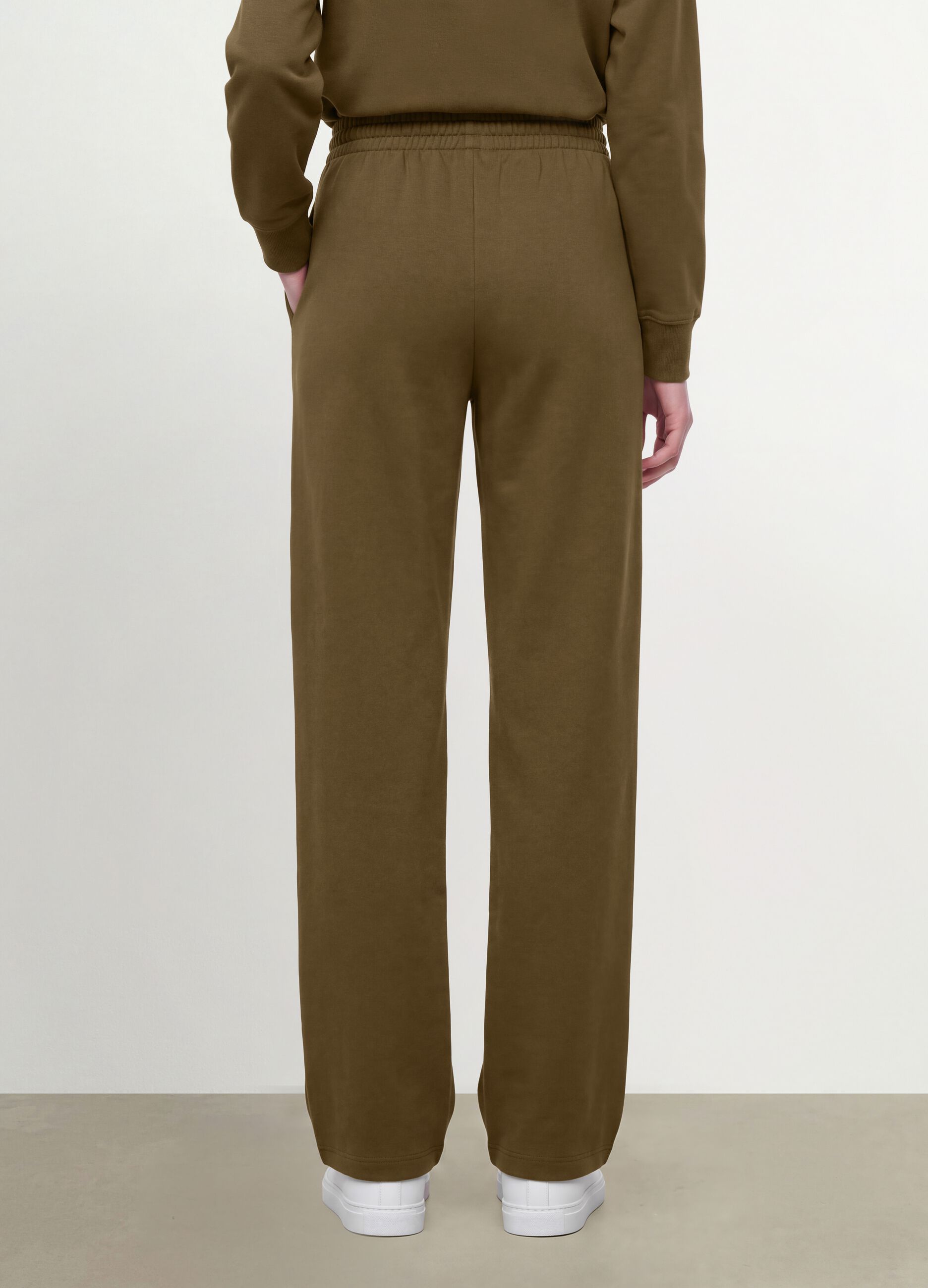 Green cotton-blend straight-fit joggers