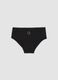 Girls&rsquo; black organic stretch cotton culotte briefs with star detail_0