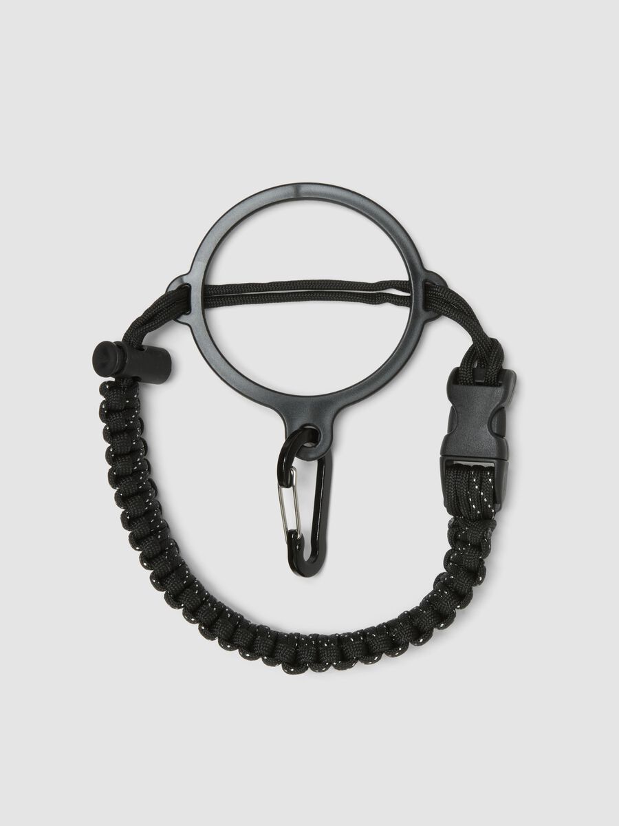 Black multifunctional strap with carabiner and braided cord_0
