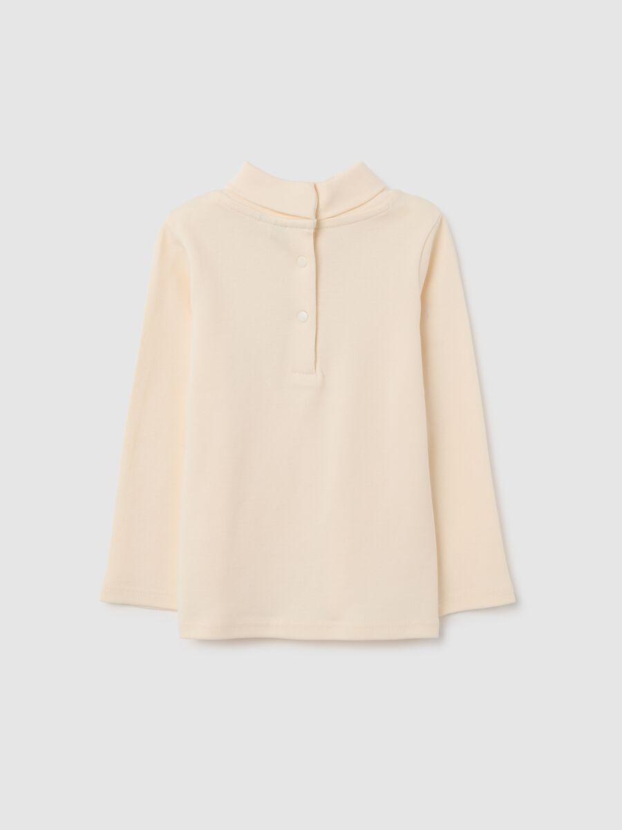 T-shirt da neonata in puro cotone beige regular fit_1