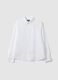 Boy's white cotton-linen blend shirt with regular fit_0
