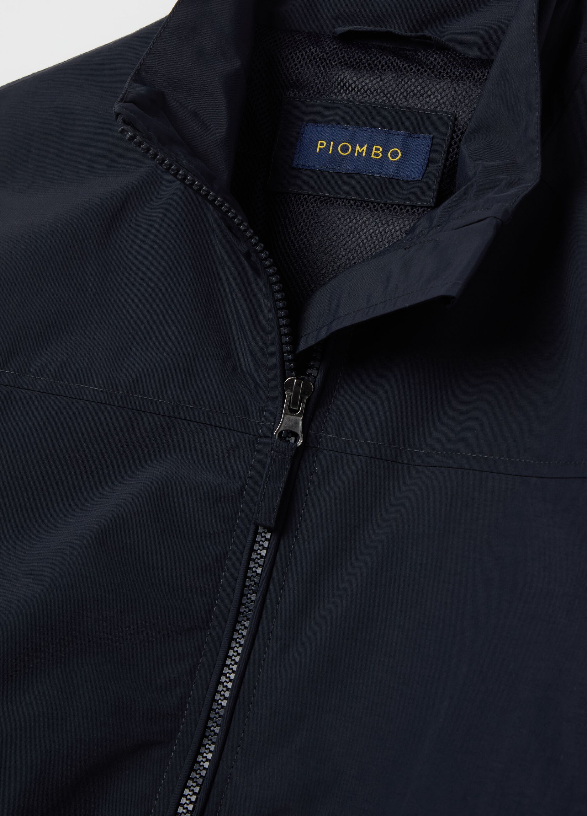 Full-zip bomber jacket with high neck