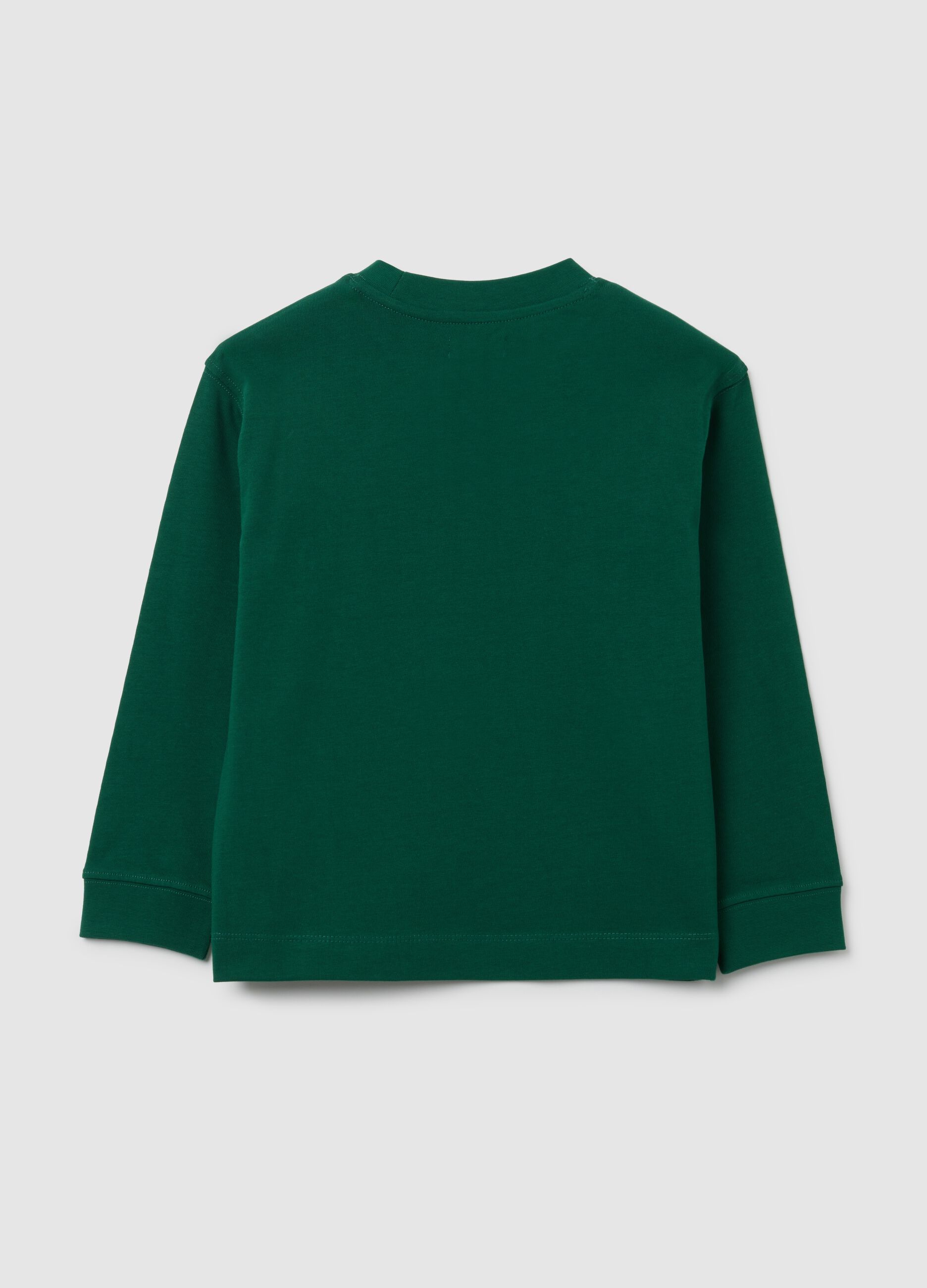 Maglietta da bambino in puro cotone verde regular fit