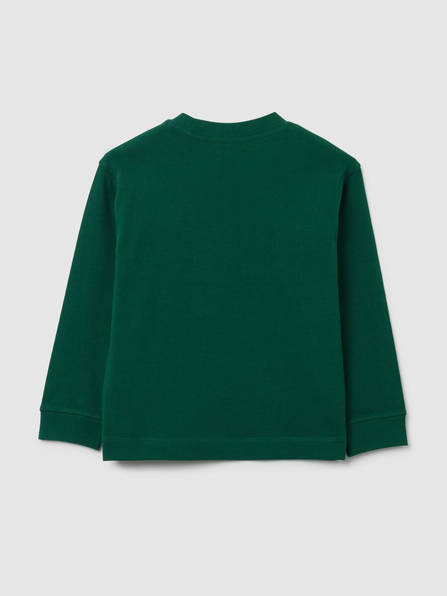 Maglietta da bambino in puro cotone verde regular fit_4
