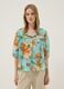 Blue pure cotton blouse with floral print_2