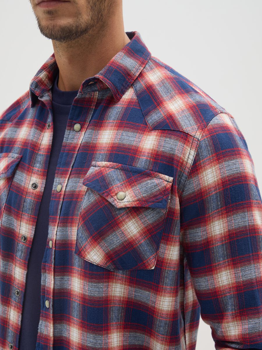 Regular fit checked pure cotton shirt_3