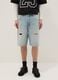 Blue denim skater fit pure cotton shorts with rips_1