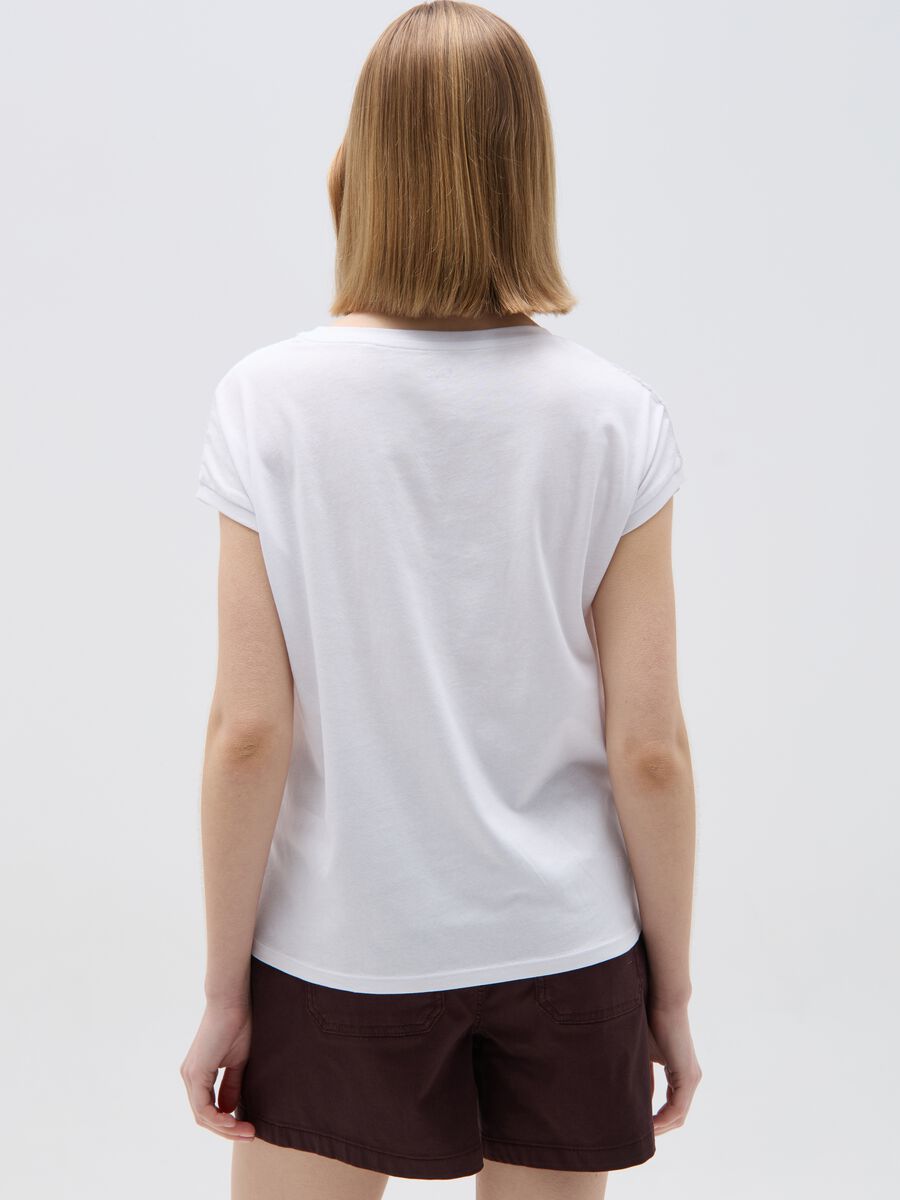 Cotton T-shirt with broderie anglaise_2