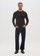 Brown cotton blend regular fit sweater_0