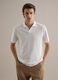 White linen and cotton blend polo regular fit_0