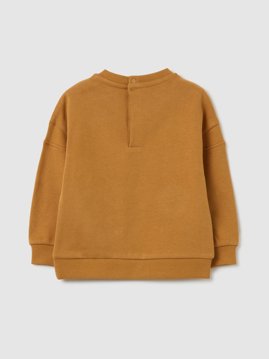 Felpa da bambino in puro cotone marrone regular fit_1