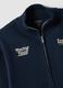Blue zip-up cardigan with racing embroidery_4