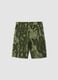 Boy's regular fit green print pure cotton shorts_1