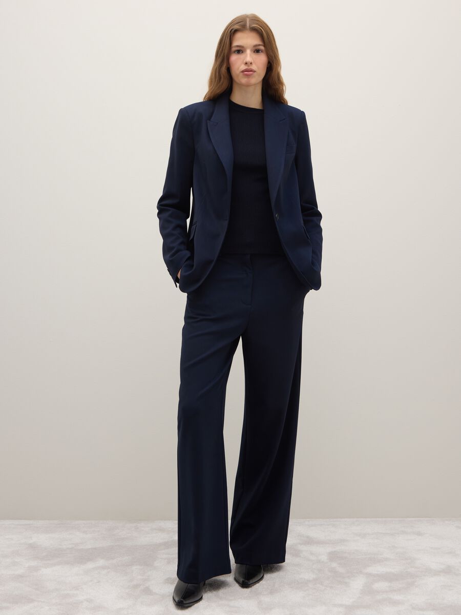 Blazer in tessuto elasticizzato blu regular fit_1