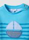 Light blue short-sleeve pure cotton T-shirt with appliqu&eacute; boat_2