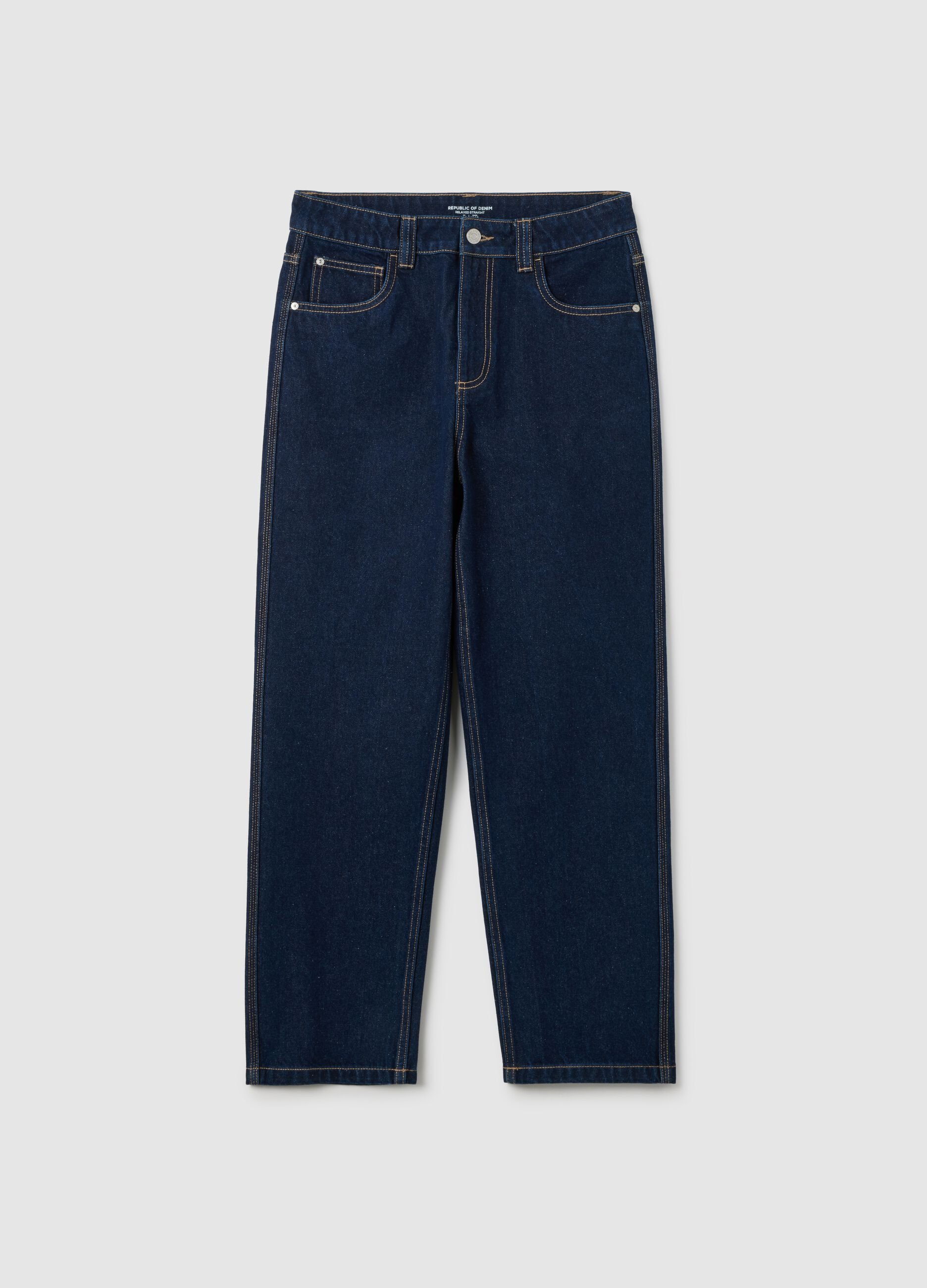Boys' Pure Cotton Blue Relaxed-Fit Jeans
