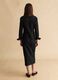 Black long fitted dress in stretch cotton with buttons_3