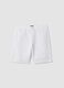 White linen and cotton blend regular-fit shorts for boys_3