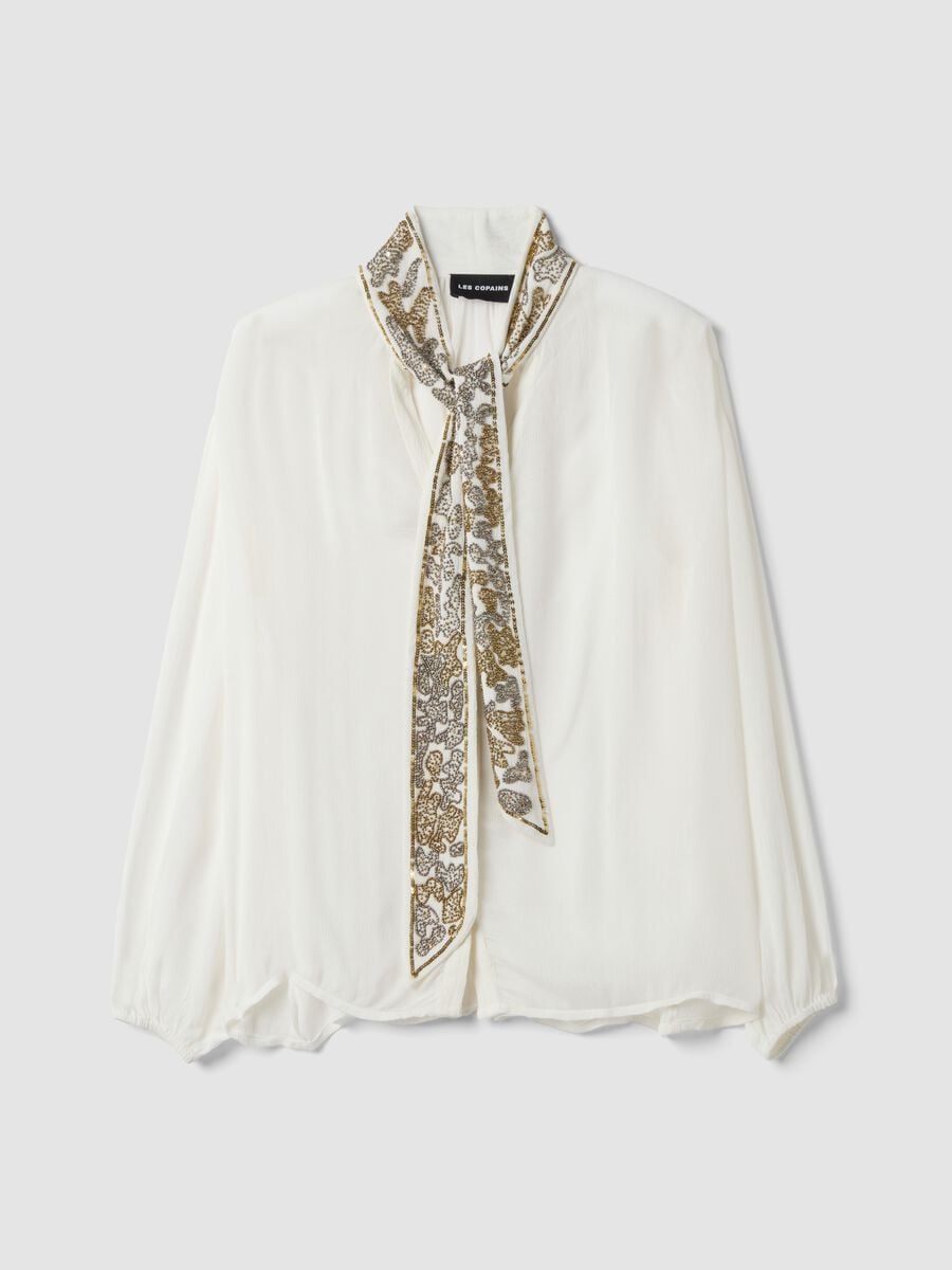 White pure-viscose shirt with embroidered collar_4