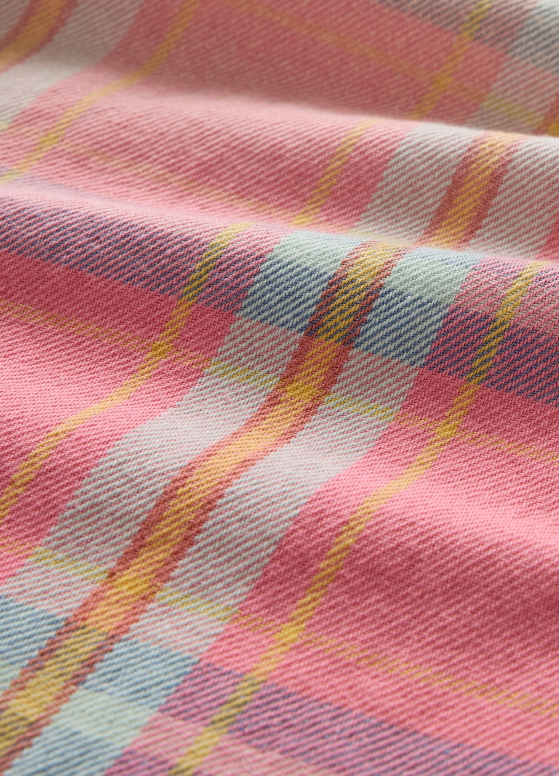 Orange and pink checked cotton Gap shirt