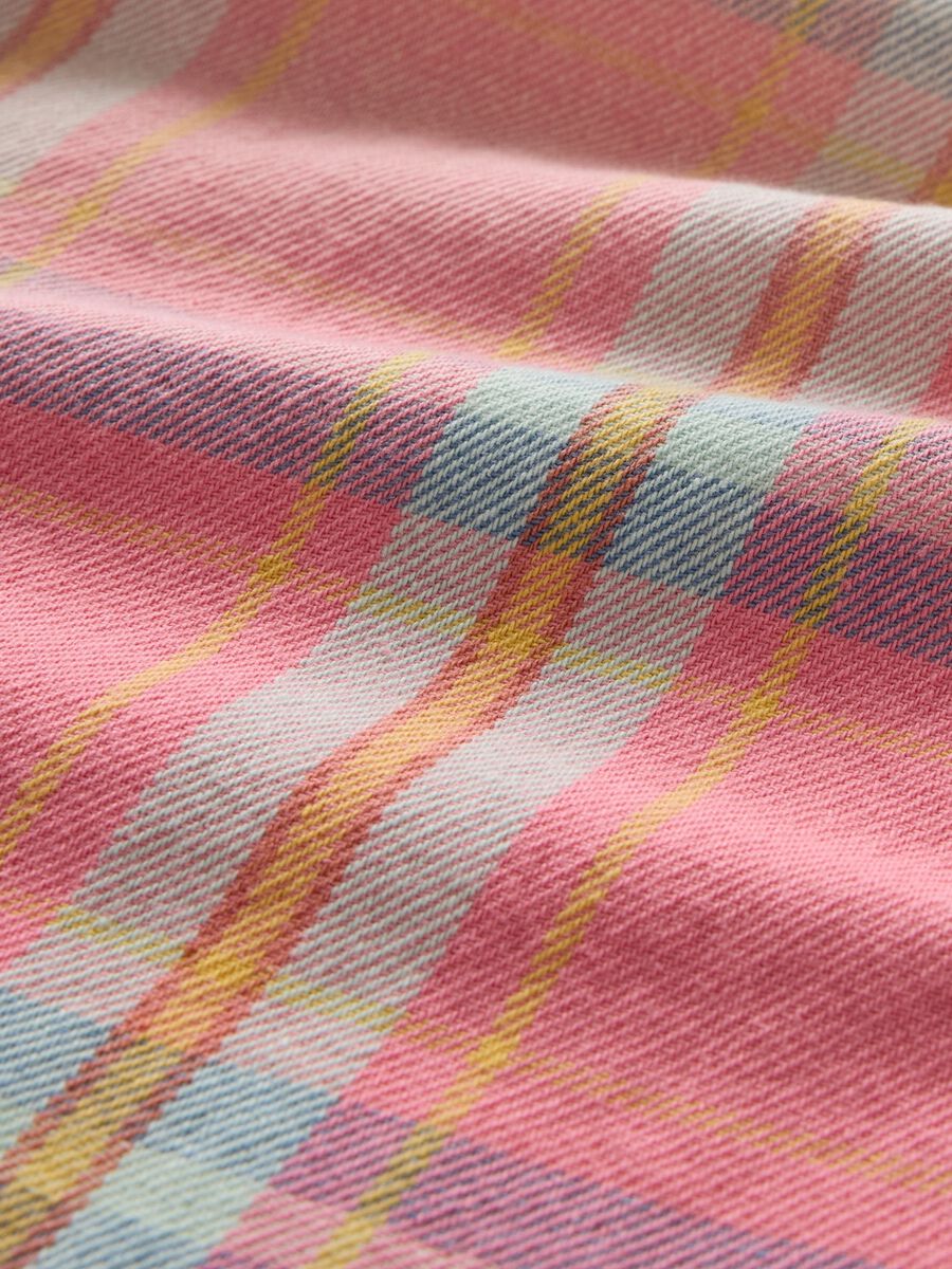 Orange and pink checked cotton Gap shirt_4