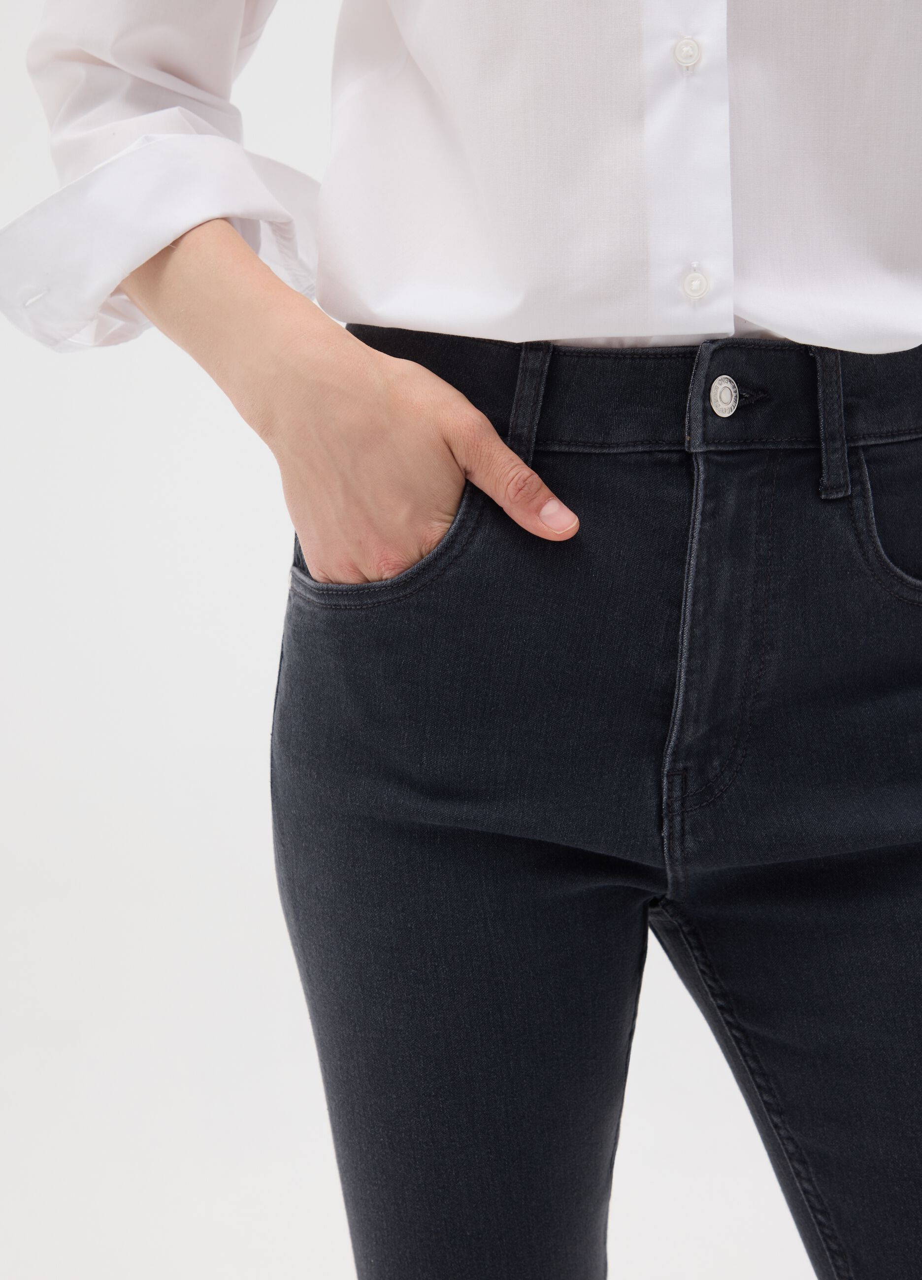 Jeans in denim nero slim fit