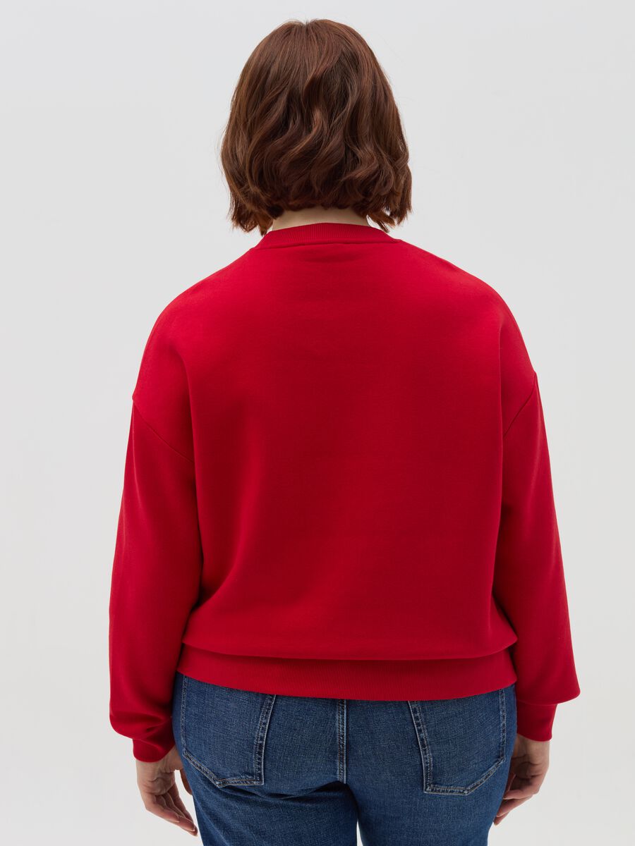 Curvy sweatshirt with Christmas bear print_3