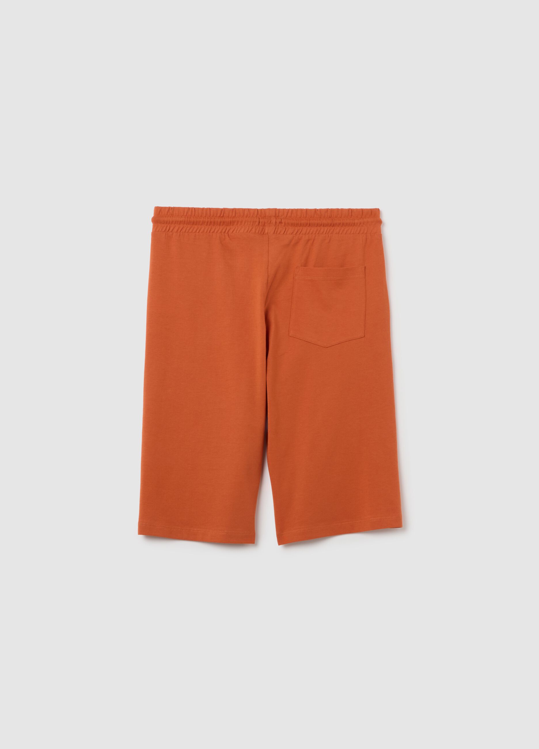 Boys' orange cotton bermuda shorts regular fit