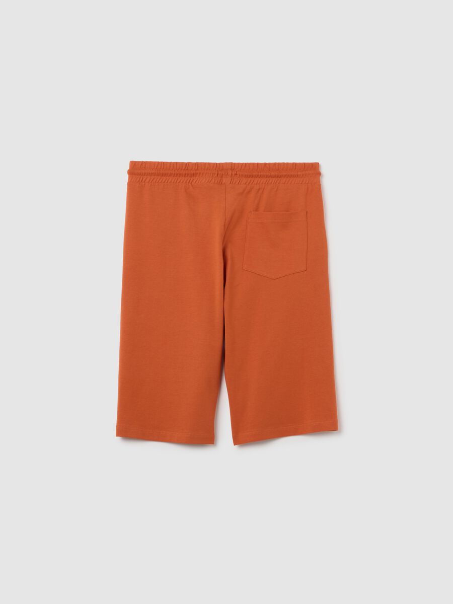 Boys' orange cotton bermuda shorts regular fit_1