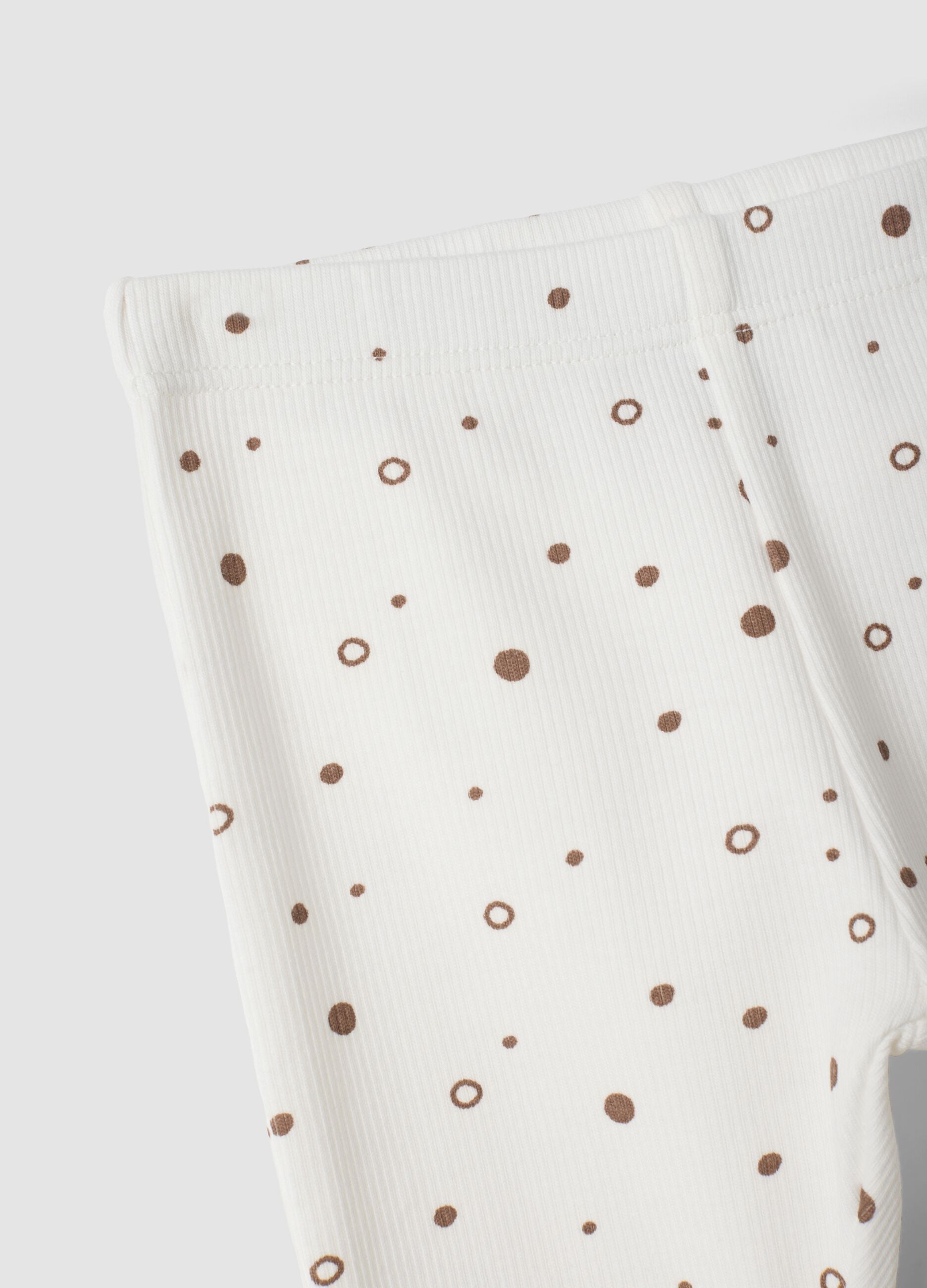 Beige organic cotton sweatshirt and leggings set