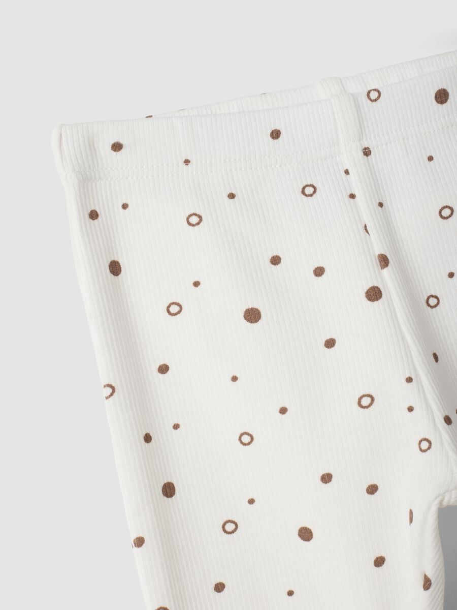Completo beige in puro cotone organico con felpa e leggings_2