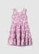 Pink sleeveless stretch dress with floral print_0