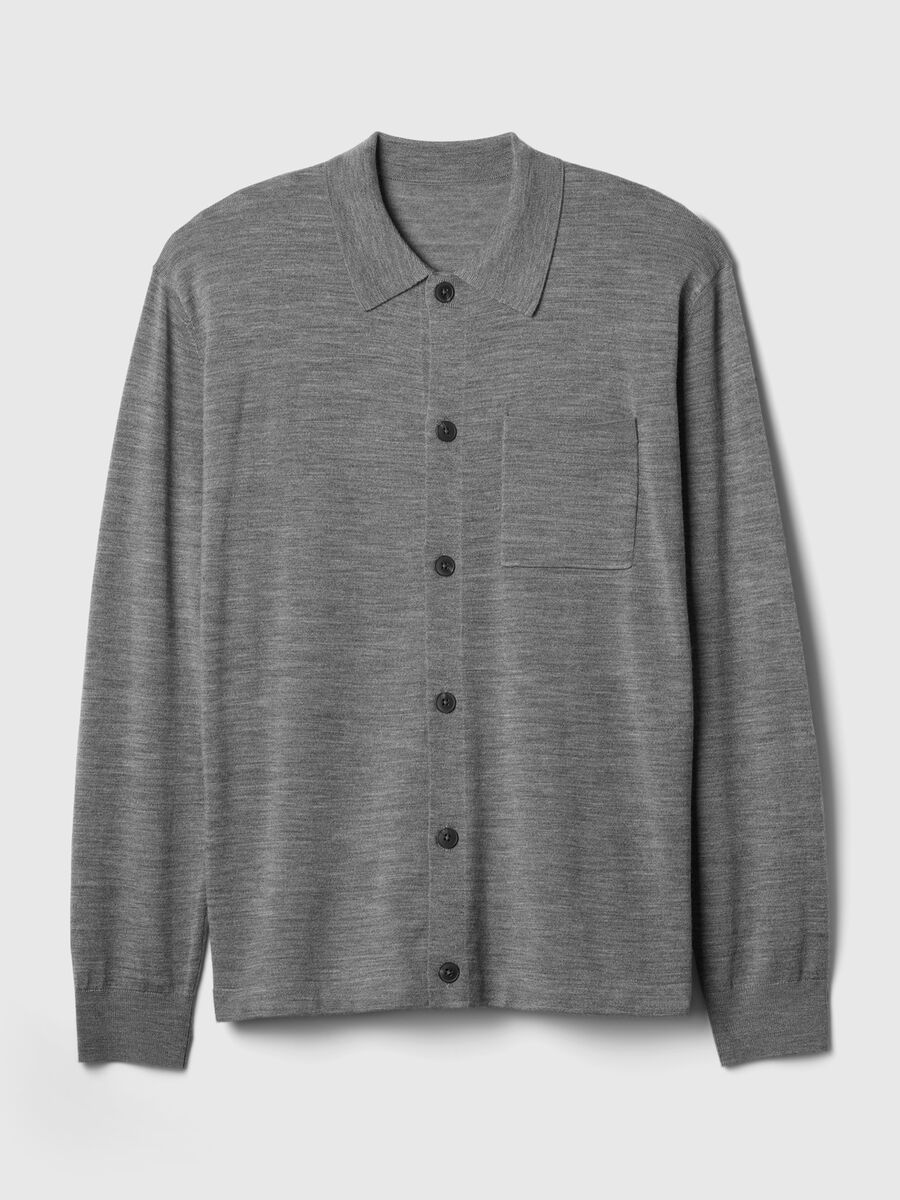 Cardigan top in merino wool_3