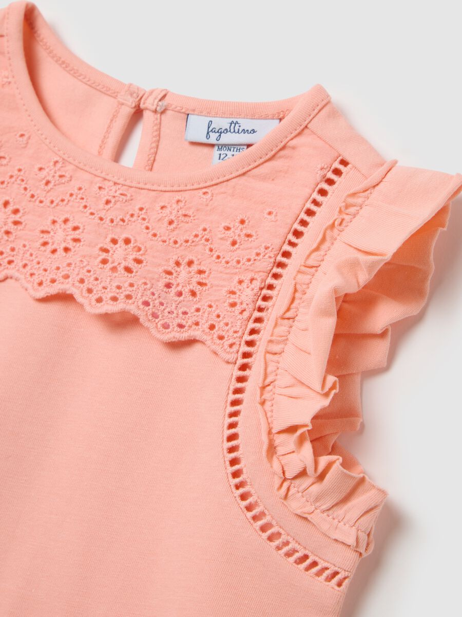 Girls' pink cotton jogging set, regular fit_2