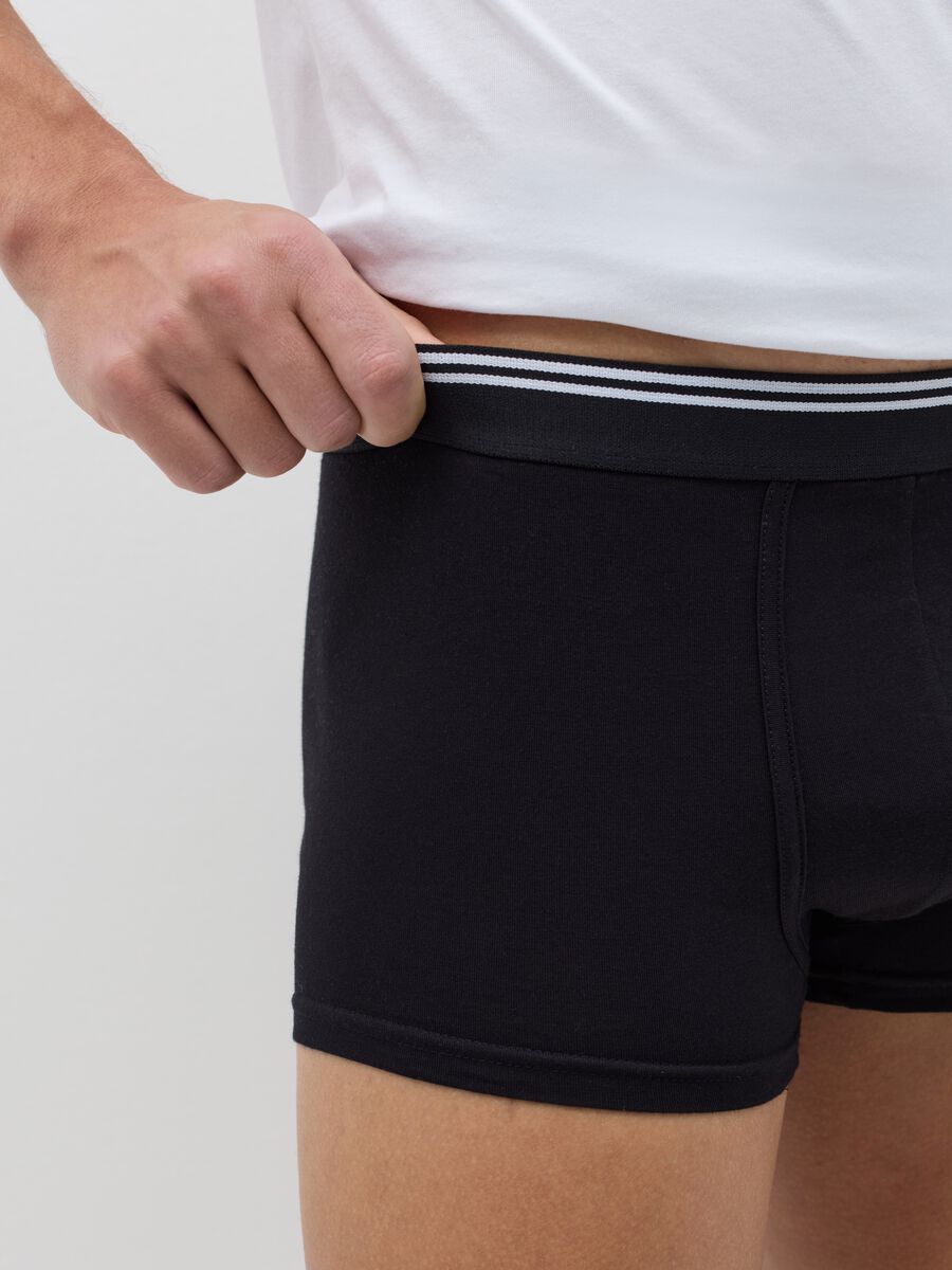 Three-pack boxer shorts in stretch cotton with striped detail_2