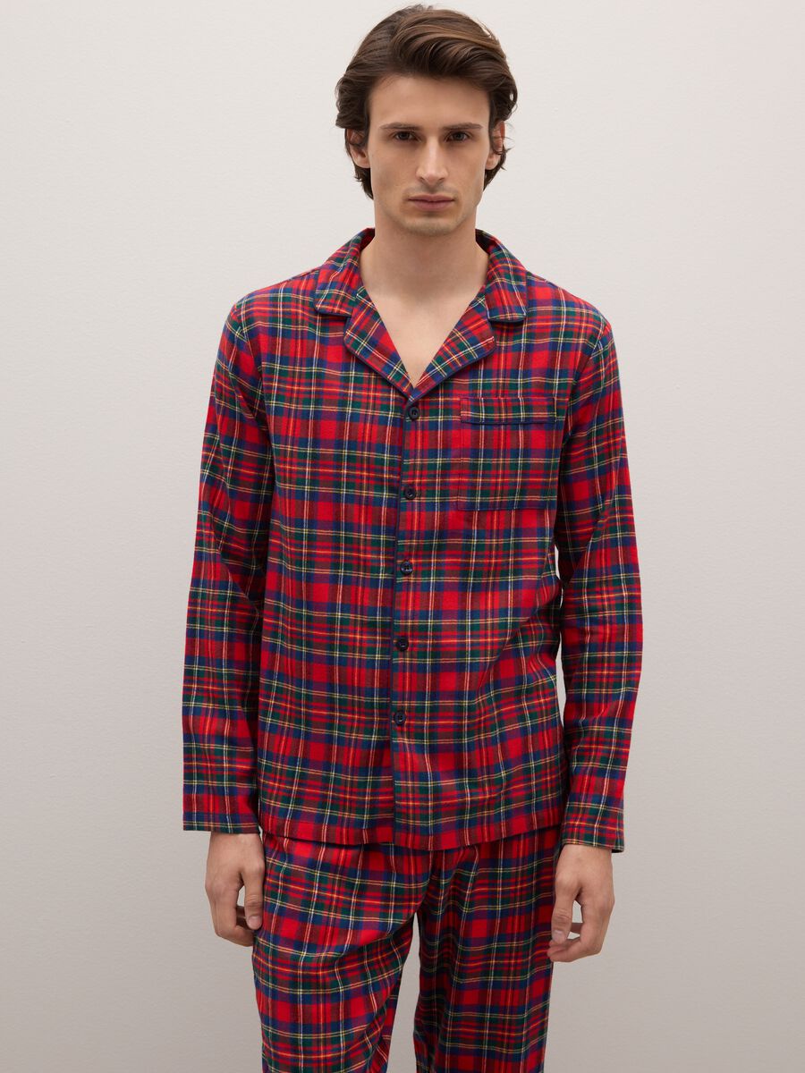 Pigiama in puro cotone multicolor regular fit a quadri_1
