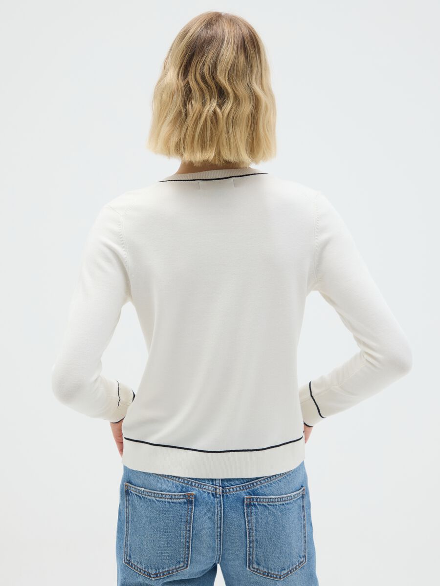 White viscose blend cardigan regular fit_3