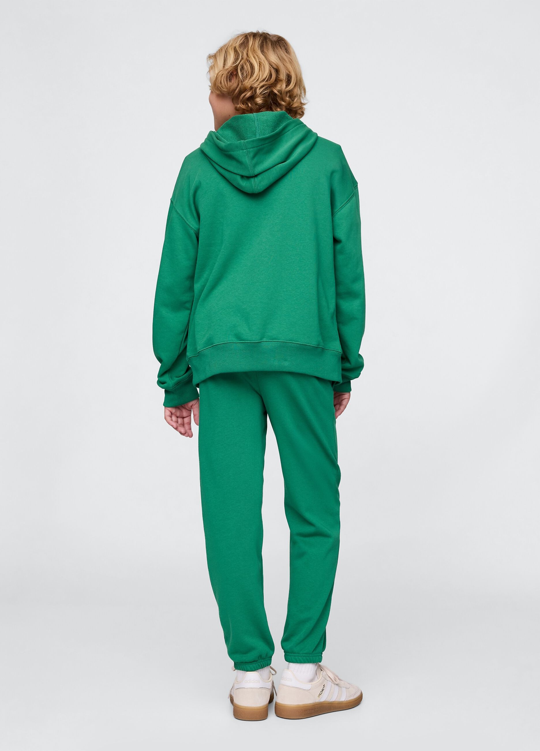 Children's green jogger trousers in cotton blend