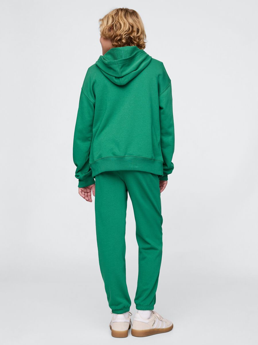 Children's green jogger trousers in cotton blend_2