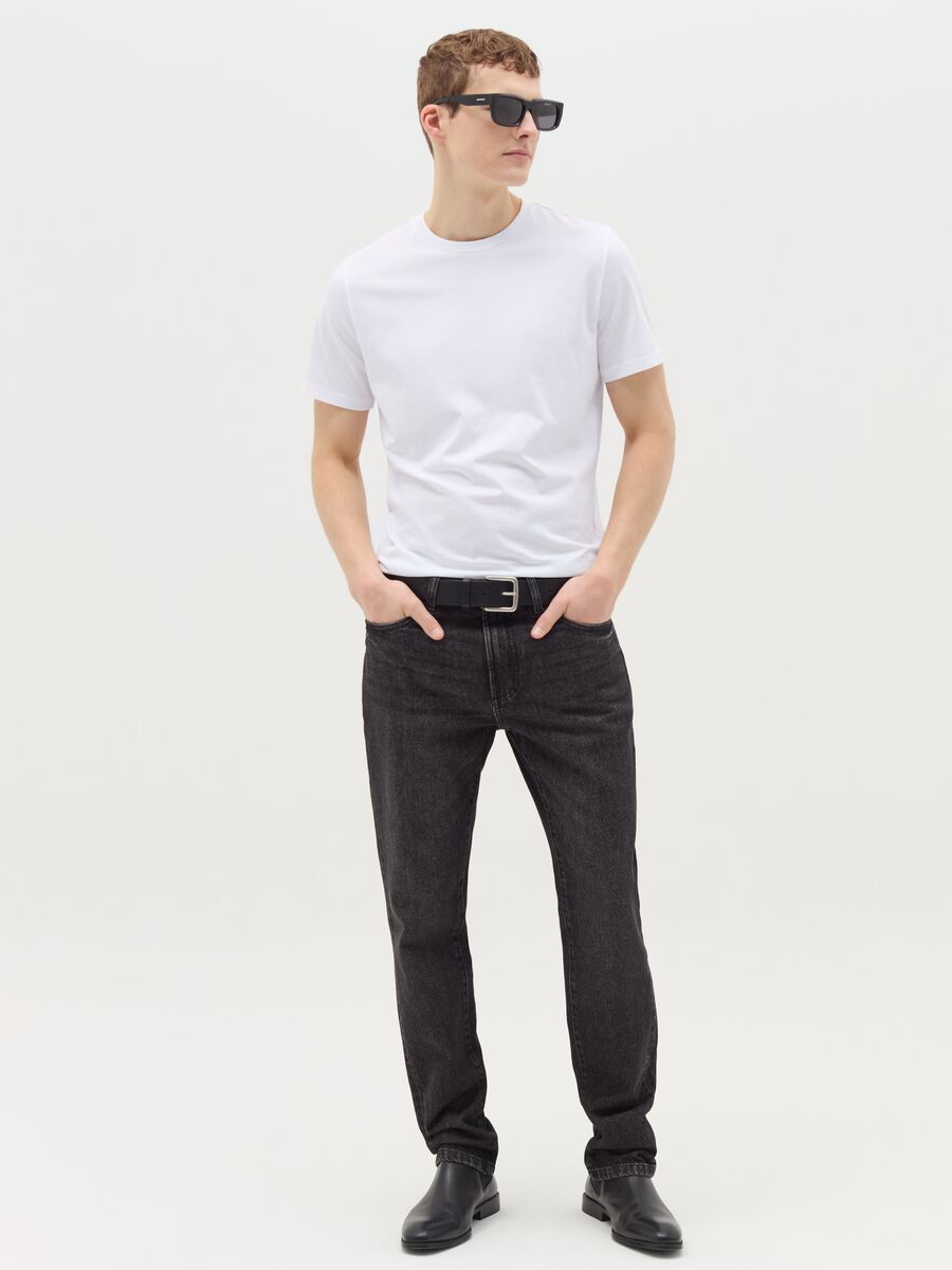 Regular fit jeans with discolouring_0