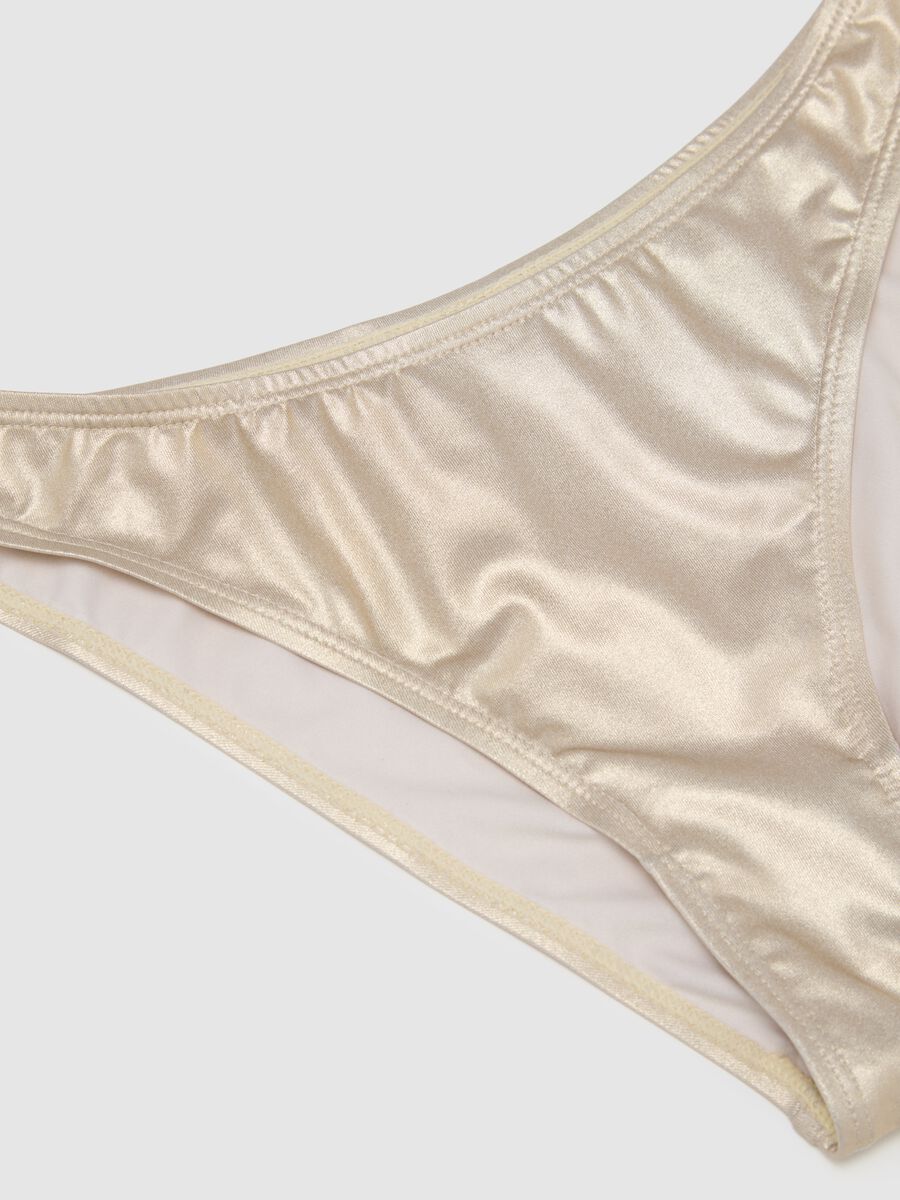 Girls' gold stretch fabric bikini_3