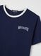 Women's pure cotton blue t-shirt with logo_5