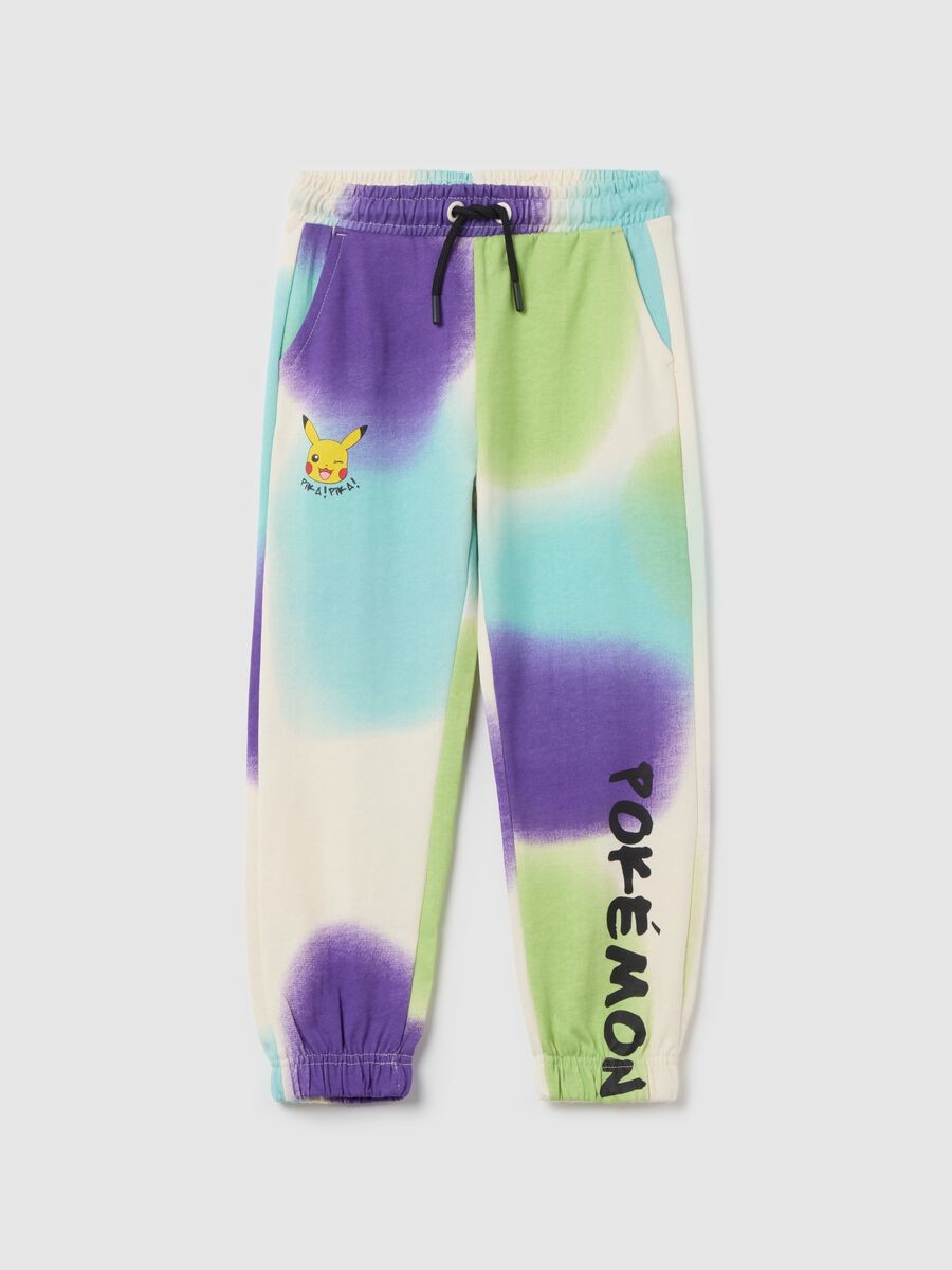 Joggers with drawstring and Pikachu print_0